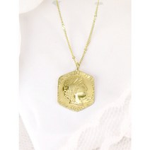 사강 오아시스 선캐처 18K 엘리자베스 코인 메달 목걸이