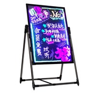 led간판 LED 전자 형광판 광고판 발광 칠판 디스플레이 보드 출입구 홍보 야외, [09] 랙이 있는 충전식 조명 80120