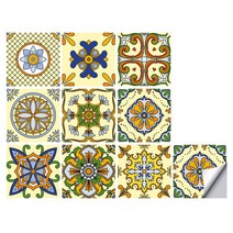 벽 타일 꽃 벽 스티커 벽화 타일 데칼 방수 자체 접착 타일 스티커, Type64, Type63