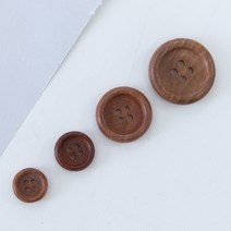 쏘잉스] 나무단추 부티크 브라운 4size Z0167 CC0 단추/나무단추/우드단추, 20mm-6개