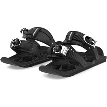 Snowfeet - 눈용 미니 쇼트 스키 스케이트 | 겨울 신발용 스키 | 쇼트 스노우스케이트 스노우블레이드 스키보드 | The Real Original, 검은 색