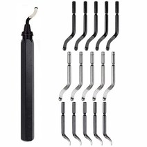 수공구세트 15개의 초고속 강철 블레이드가 있는 디버링 도구는 금속 수지 pvc 및 3d 인쇄된 플라스틱 가장자리 구리 수지 예술 작품에서 작동합니다. 호환, 검은색