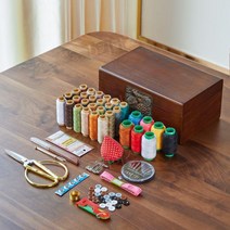 원목 반짇고리함 재봉 바느질 보관 상자 반짇고리, B타입 원목 반짇고리함