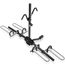 Goplus 히치 마운트 자전거 랙 MTB Ebike 로드 및 표준 자전거용 접이식 2-바이크 플랫폼 스타일 캐리어 3.2cm(1 1/4인치) 5.1cm(2인치) 리시버에
