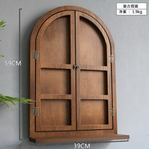빈티지 우드 아치형 창문 선반 칠판 원목 벽걸이 장식, 우드타입