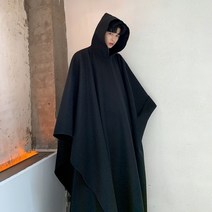롱 후드 웨더 오버핏 루즈핏 빈티지 남성 일본 스타일 로브 망토 트렌치 겉옷 남성 고딕 펑크 패션쇼 풀 자켓 코트