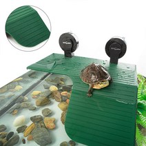 반수생거북이 사육장 수조 터틀팟 페닌슐라쿠터 거북이 바스킹 플랫폼 탱크 등반 파충류 서식지 조절 가능한 흡입 컵 수족관 장식