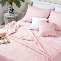 [라이크홈 쿨쿨 여름모음전] 시어서커 홑이불 S (150 x 200 cm), 솔리드핑크