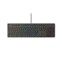 Glorious PC Gaming Race Glorious 사용자 정의 게이밍 키보드 GMMK 100% 베어본 USB 유선 기계식 키보드 키트 RGB 핫 스왑 스위치 및 키 캡 금속 탑 플레이트 풀 사이즈 블랙