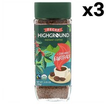 Highground Decaf Instant Coffee Medium 하이그라운드 디카페인 인스턴트 커피 미디엄 100g 3팩, 1개, 1개