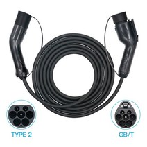 전기자동차충전기 EV 충전 케이블 32a 7.2kw 22kw GBT 타입 2 충전기 사용 전기 자동차 200V 380V 5M VW ID4 Pure 용 전동충전, 01 7.2kw GBT to T2 5M