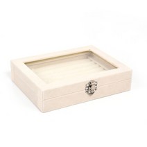 Fashion Portable Velvet Jewelry Ring Display Organizer Box Tray Holder Earring Bracelet Storage Case, 한개옵션1, 06 Beige-03