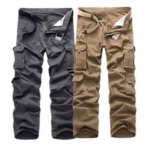 남성 캐주얼 일자핏 멀티 포켓 카모 카고 작업복 긴 바지 팬츠 kp030