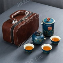 티팟세트 유리다기세트 명절 티주전자 집들이 다도세트 차포트 어버이날 선물, 블루