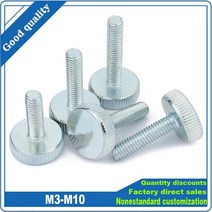 1/5PCS DIN653 GB835 KNURL 플랫 헤드 손 엄지 나사 M3 M4 M5 M6 M8 M10 커튼 벽 유리 볼트 조정 TOOLLESS