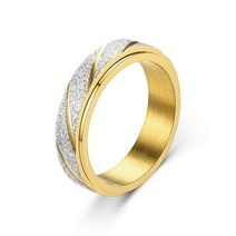 물결반지 에폭시 약지 심플 불안 Fidget 회 전자 반지 남성 여성 웨이브 패턴 스테인레스 스틸 회전 안티 액세서리 쥬얼리
