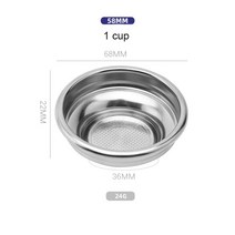 드롱기 부품교체 호환 51/54/58mm 비압력 커피 싱글 & 더블 필터 컵 브레빌 드롱기 바구니 주방 액세, 05 58mm-1 cup