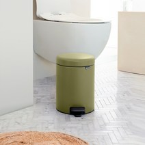 brabantia Brabantia 발로 작동하는 가벼운 럭셔리 5L 쓰레기통 뚜껑이 있는 현대적인 간단한 소형 가정용 쓰레기통, [한정판] 미네랄 딥그린 5L