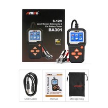 크랭크 부품 ANCEL-BA301 배터리 테스터 12V 6V 오토바이 테스트 2000 CCA 보트 충전기 분석기 상태 확인 및 교체 건전지 잔량 백분율 표시, 01 ANCEL BA301
