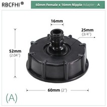 ibc 탱크 밸브 IBC 토트 어댑터 S60 굵은 나사 x 16mm 12 34 물 차단 볼 정원 호스 탭 톤 배럴 수도꼭지 커넥터, Ax1pc, 01 Ax1pc