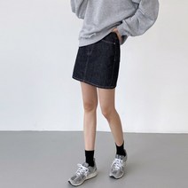 생지 데님 미니 스커트