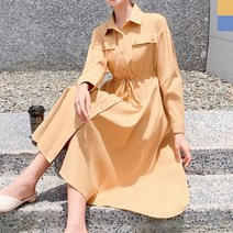 언제 어디서나 러블리한 여신각 하객룩 카라 셔츠 롱원피스