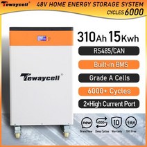 전기차충전기 신제품 48V 300Ah LiFePO4 배터리 310Ah 15KWH Powerwall RS485CAN 내장 100A BMS 가정용 태양광 시스템 유럽 세금 없음, 15KWH Pay 2 times
