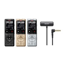 소니 MP3라디오 보이스레코더 스테레오 핀마이크세트 ICD-UX570녹음기 ECM-LV1, (골드)ICD-UX570+ECM-LV1