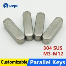 R핀 스냅핀 고정핀 평행 키 핀 304 스테인레스 스틸 A2 라운드 엔드 플랫 M3 M4 M5 M6 M8 M10 M12 스퀘어 바 10개 295198, M6x6x60
