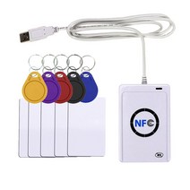 nfc 리더 usb acr122u 비접촉식 스마트 ic 카드 및 라이터 rfid 복사기 uid 변경 가능 태그 sdk cd 5 개, 5 개의 키 포함 5 개의 카드