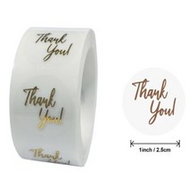 포장용 스티커 땡큐 투명 씰 롤스티커 골드 레터링
