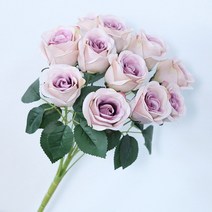 메탈요요 매직요요 고속 금속 요요 YO CHO 인공 꽃 꽃다발 12 머리 실크 장미 버건디 푸른 인조 웨딩 파티, 12 V44