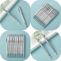 마트498 실버 볼펜 10P 호텔볼펜 사은품 고급볼펜 볼팬 잘써지는 오피스문구 대량도매 사무용품 수성펜