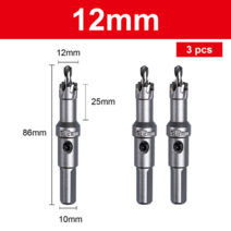 샌드위치 판넬 천공 드릴 비트 구멍 톱 텅스텐 카바이드 코발트 커터 스테인레스 스틸 철, CHINA, 12mm-3pcs