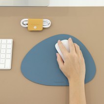 누보 마우스 패드 책상 미끄럼 방지 마카롱 컬러 논슬립 가죽 마우스패드 데스크 인테리어, 다크 스카이 블루