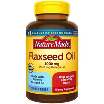 Nature Made 아마씨 오일 1000mg 소프트젤 심장 건강 지원을 위한 100개입