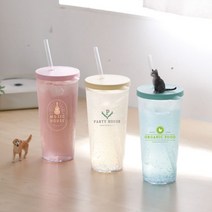 국내생산 주문 제작 심플 670ml DD-09907 콜드컵 빨대텀블러 플라스틱텀블러 아이스텀블러 투명텀블러 돔텀블러 플랫텀블러 리유저블 빨대컵, 핑크