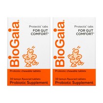 바이오가이아 씹어먹는 레몬맛 츄어블 프로바이오틱스 유산균 1억 30정 1개월분 2팩