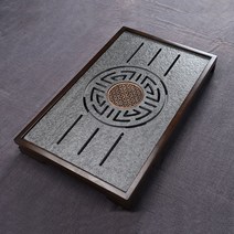 차판 다도찻판 보이차 다도판 다관 다도받침대 다기상 다구 찻상 차트레이, 스몰 43x28흑단