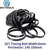 gktools c-3 3d 프린터 부품 gt2 6mm 폐쇄 루프 고무 타이밍 벨트 2gt 길이 140 142 144 146 148 150 152 154 156 158 160mm, 2gt142