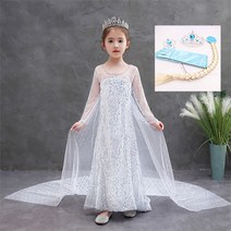 화이트 스팽글 2 엘사드레스 악세사리세트 포함, 130