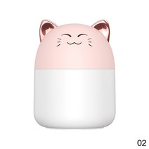 화려한 분위기의 귀여운 데스크탑 가습기 조명 250ml 용량 쿨 미스트 아로마 디퓨저 홈, 02 Pink Cat