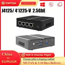 2022 새로운 방화벽 라우터 J4125 팬리스 2.5G 미니 PC 4 인텔 i225-V B3 2.5GbE Nics pfSense OPNsense VMware ESXi Proxmo, CN, 셀러론 N4000 + 영국, 4GB 램 128GB SSD
