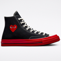 국내매장용 컨버스 CONVERSE 남성 여성 컨버스 X 꼼데가르송플레이 척70 블랙 A01793C 운동화 스니커즈 슈즈 신발 하이탑