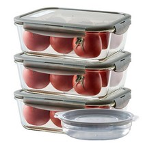 락앤락 오븐글라스 내열유리 밀폐용기 3개 [+가쯔 전자렌지 용기] 세트 냉장고.냉동실 정리 반찬통 야채 소분 보관 계란찜기, 1세트, 직사각 2L X 3개