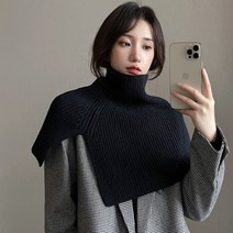 니트 풀오버 워머 무지 머플러 케이프 망토 보온 목폴라 니트숄
