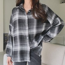여성 셔츠 남방 체크 여자 박스 블라우스