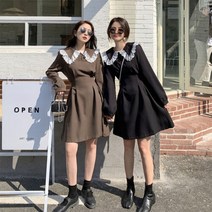 여자 프린세스 빅 프릴 카라넥 러블리한 미니원피스