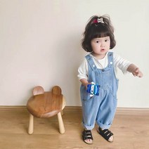 [당일발송] 유아 아기 베이비 남아 여아 아동 데님 멜빵바지 오버롤 청바지 배기 팬츠 돌 백일 조동모임 문센룩