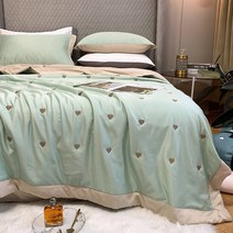 여름에 덮는 이불 상큼한 에어컨 여름엔 시원하고 여름엔 차갑다. 세사여름이불 침대메트리스커버 인견이불 극세사이불세트 여름이불